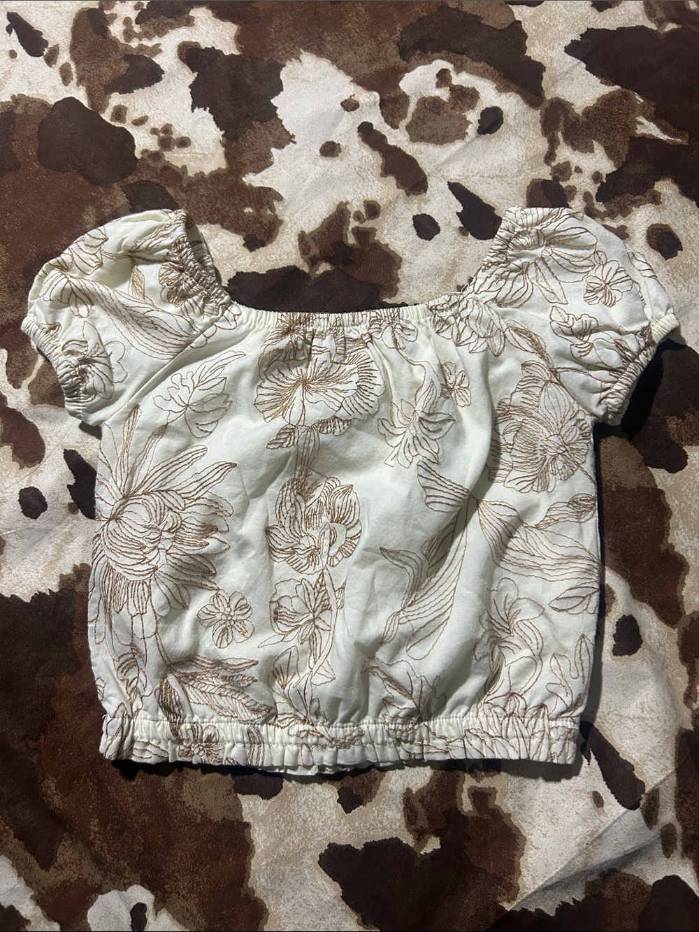 Cupcakes & Cashmere Kits White Floral Blouse 5-6